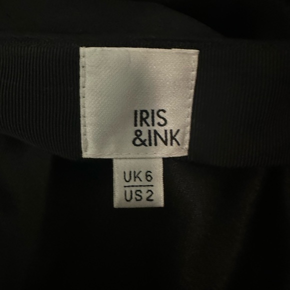 Iris and Ink Brooklyn Black Satin Midi Skirt - Picture 4 of 5